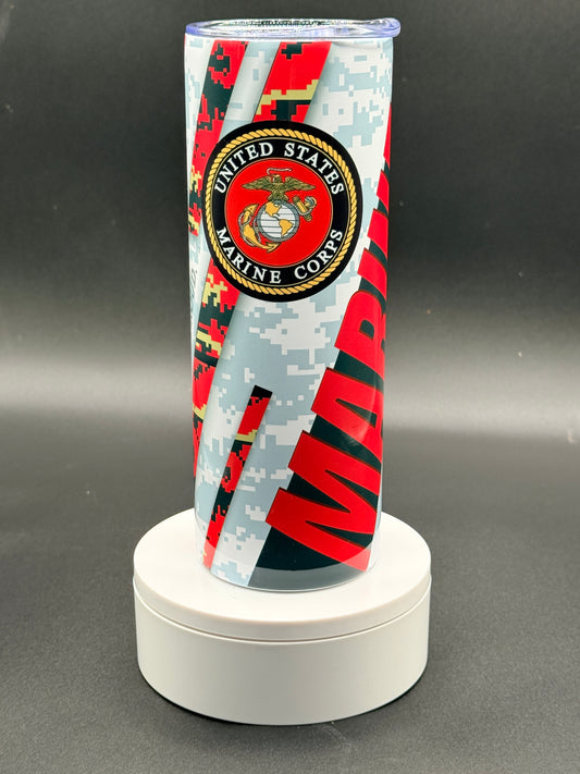 Marines 20 oz Skinny Tumbler