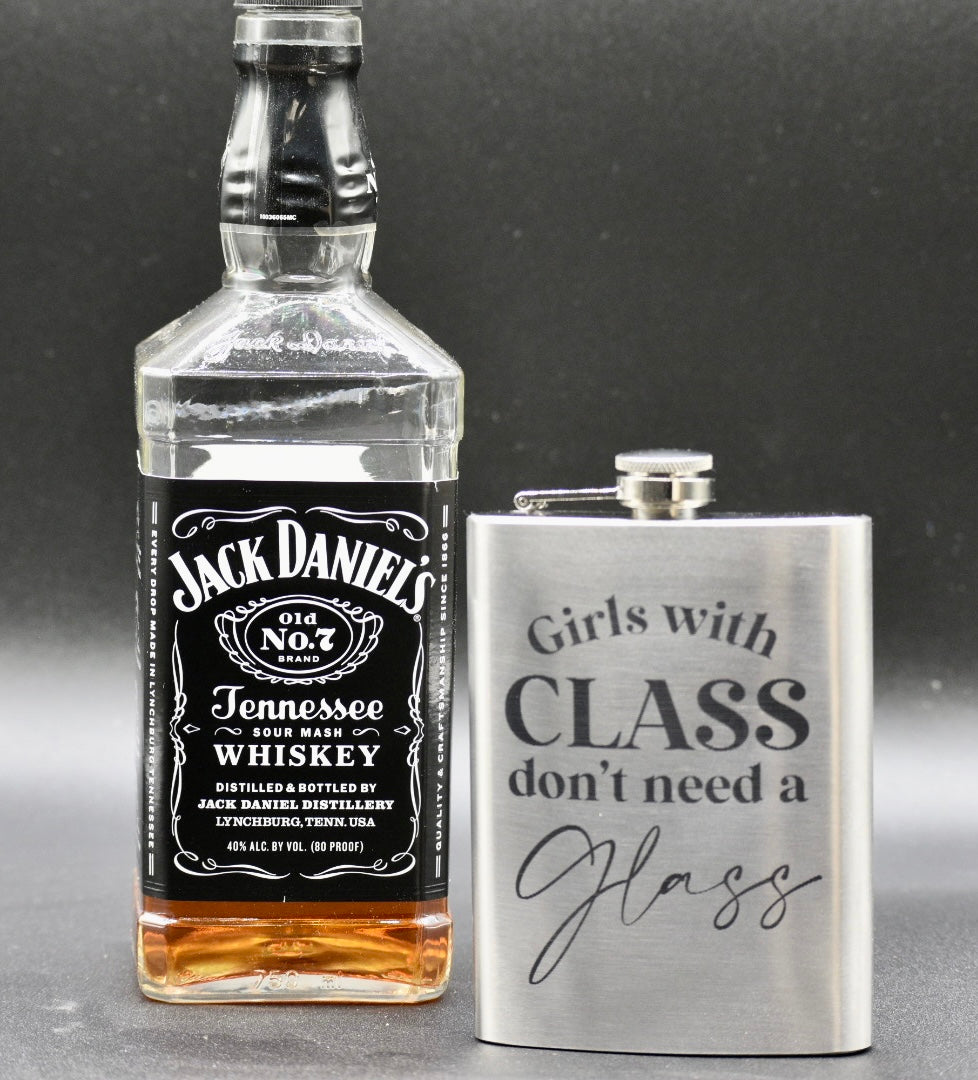 Girls With Class Don't Need A Glass flask (S)